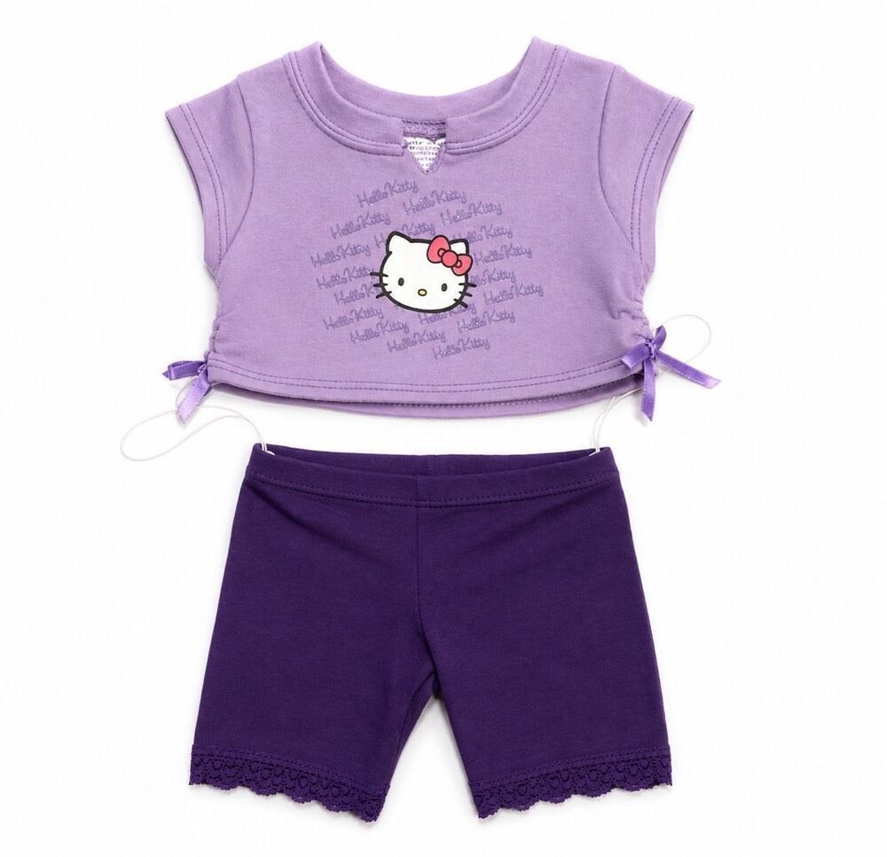 Build A Bear Hello Kitty Shirt - Purple Rare HTF 2006 & Purple Capris
